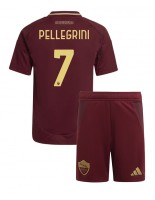 AS Roma Lorenzo Pellegrini #7 Hjemmedraktsett Barn 2024-25 Korte ermer (+ bukser)